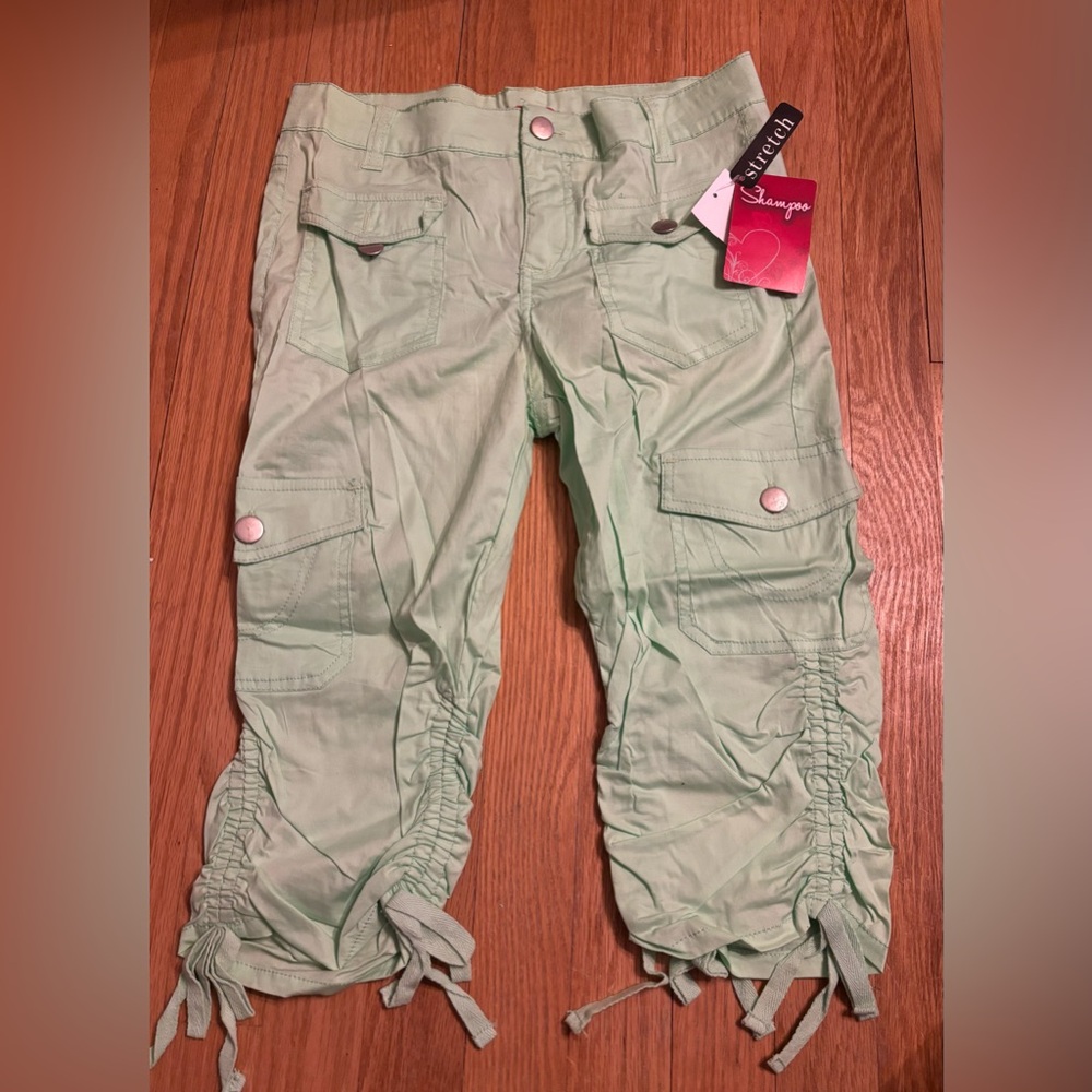Shampoo Girls Light Green Cargo Pants - Size 14/16